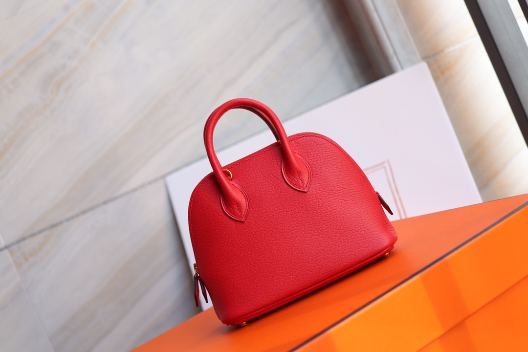 에르메스 미니 볼리드백 레드 금장 염소가죽